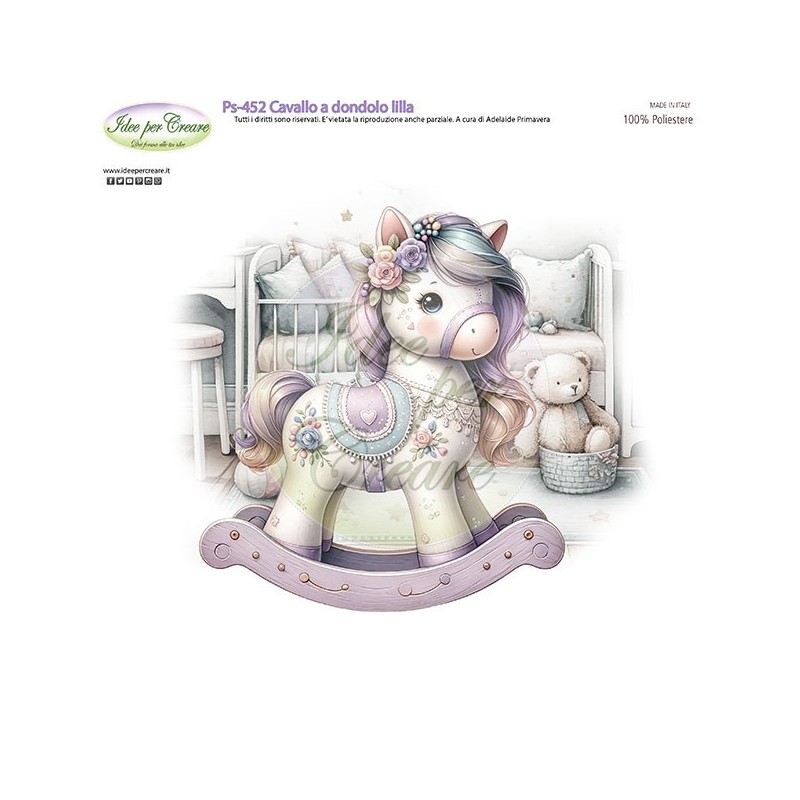 Pannello Cavallo a dondolo Lilla Ps-452 Idee Per Creare 25x25cm