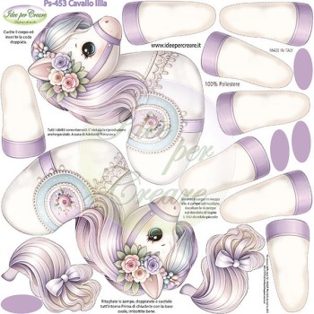 Pannello Cavallo a dondolo Lilla 2 Ps-453 Idee Per Creare 25x25cm