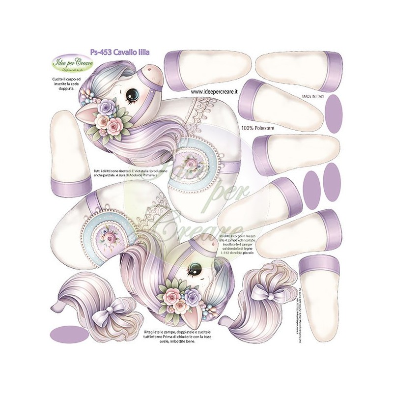 Pannello Cavallo a dondolo Lilla 2 Ps-453 Idee Per Creare 25x25cm