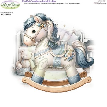 Pannello Cavallo a dondolo Blu Ps-454 Idee Per Creare 25x25cm