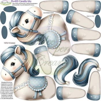 Pannello Cavallo a dondolo Blu 2 Ps-455 Idee Per Creare 25x25cm