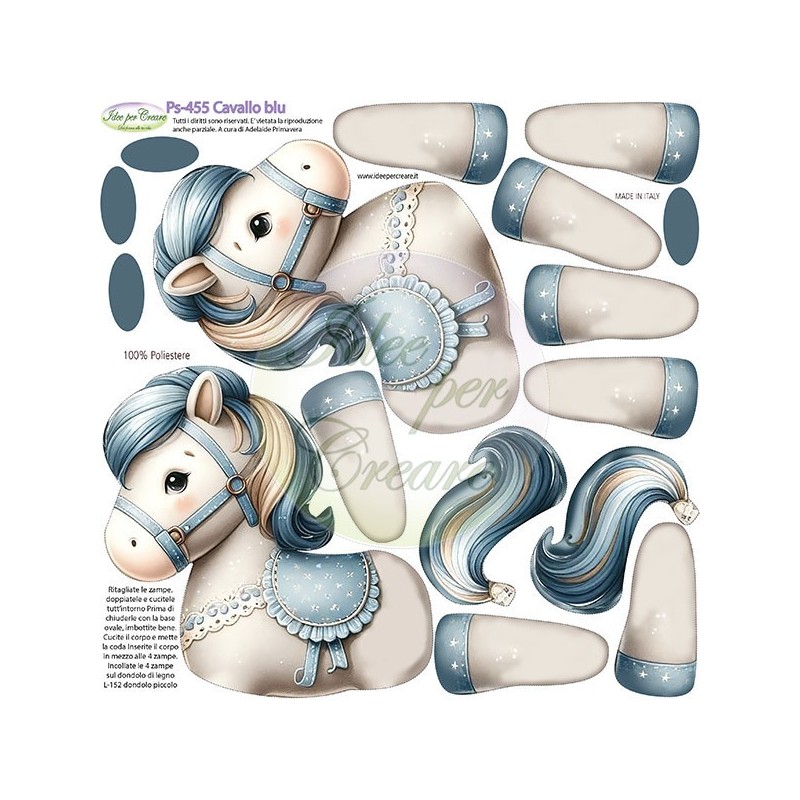 Pannello Cavallo a dondolo Blu 2 Ps-455 Idee Per Creare 25x25cm
