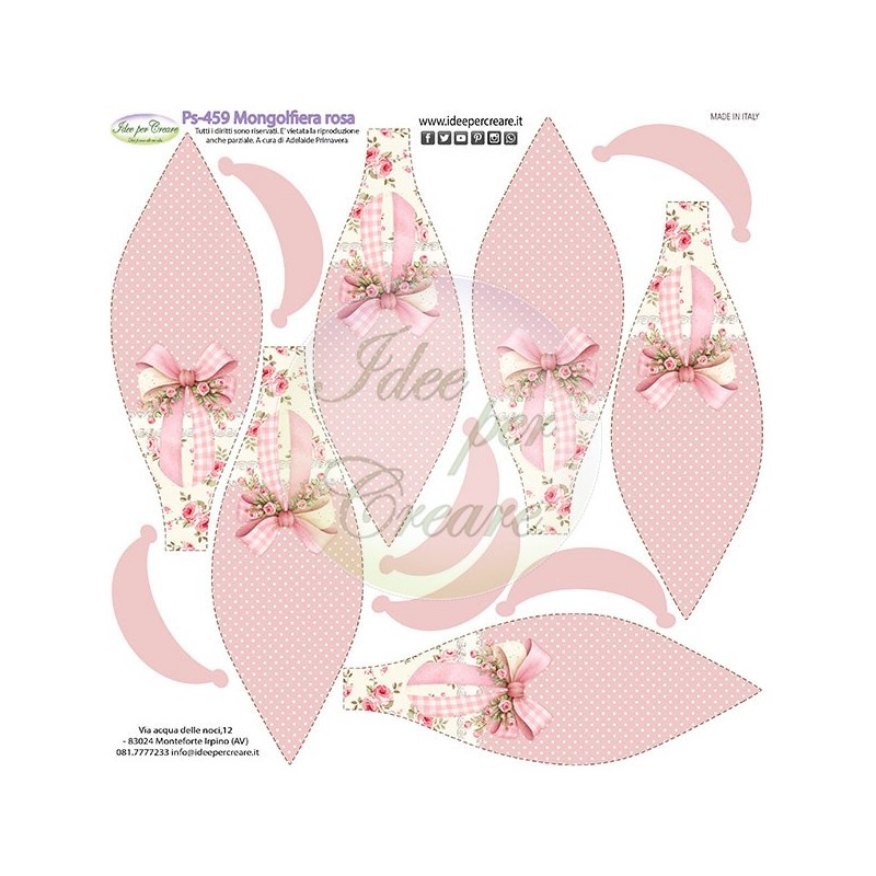 Pannello Mongolfiera Rosa Ps-459 Idee Per Creare 25x25cm