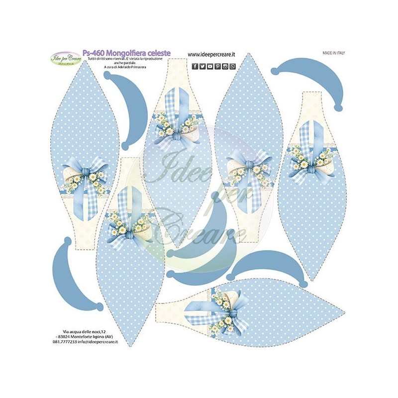 Pannello Mongolfiera Celeste Ps-460 Idee Per Creare 25x25cm