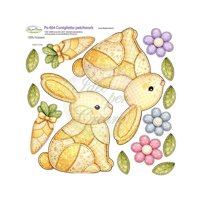 Pannello Coniglietto Patchwork Ps-464 Idee Per Creare 25x25cm