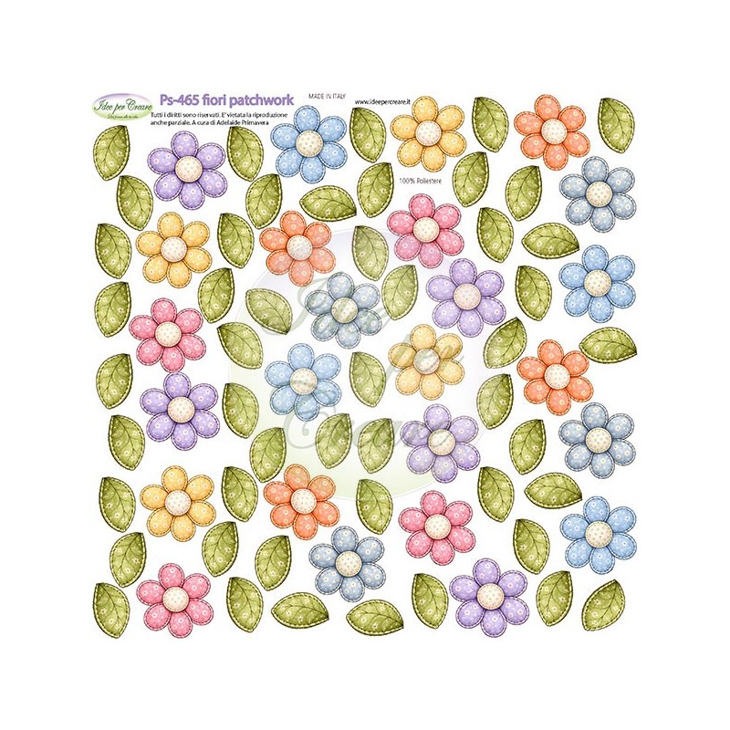 Pannello Fiorellini Patchwork Ps-465 Idee Per Creare 25x25cm