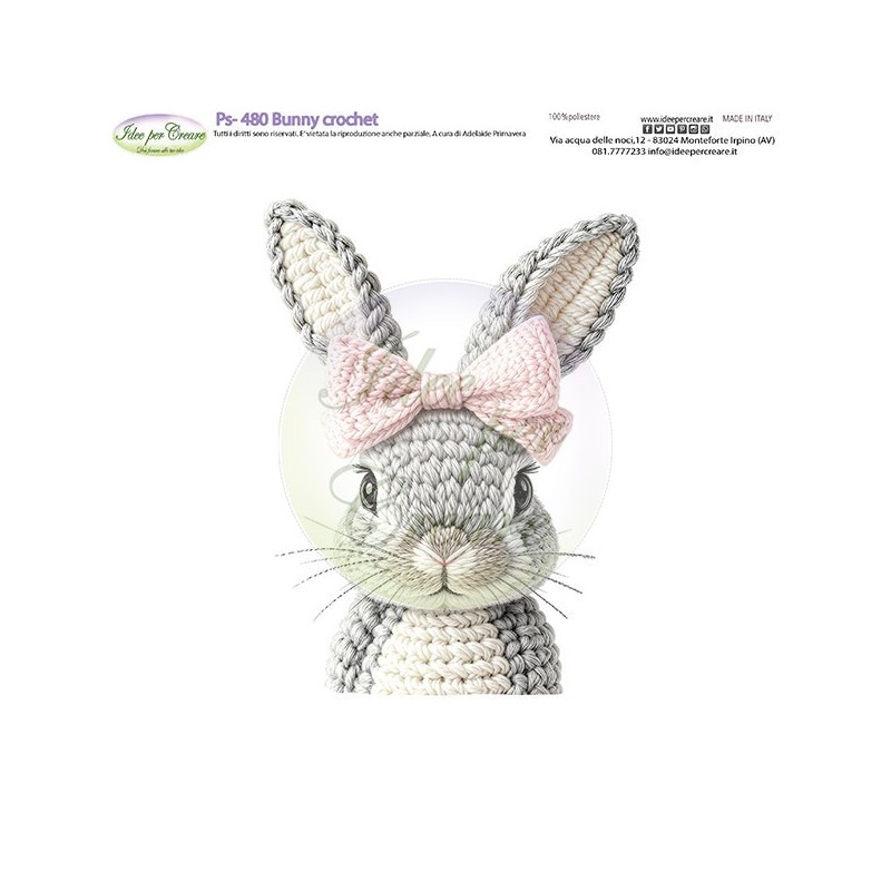 Pannello Bunny Crochet Ps-480 Idee Per Creare 25x25cm