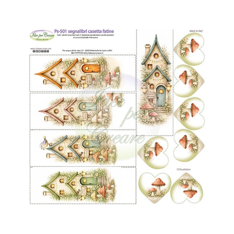 Pannello Segnalibri Casetta Fatine Ps-501 Idee Per Creare 25x25cm