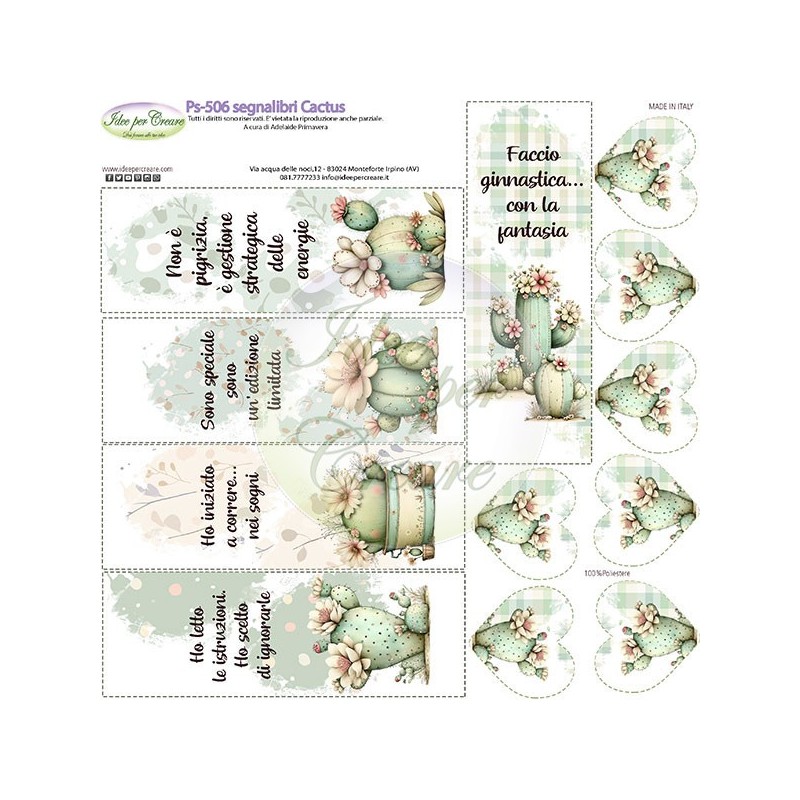 Pannello Segnalibri Cactus Ps-506 Idee Per Creare 25x25cm