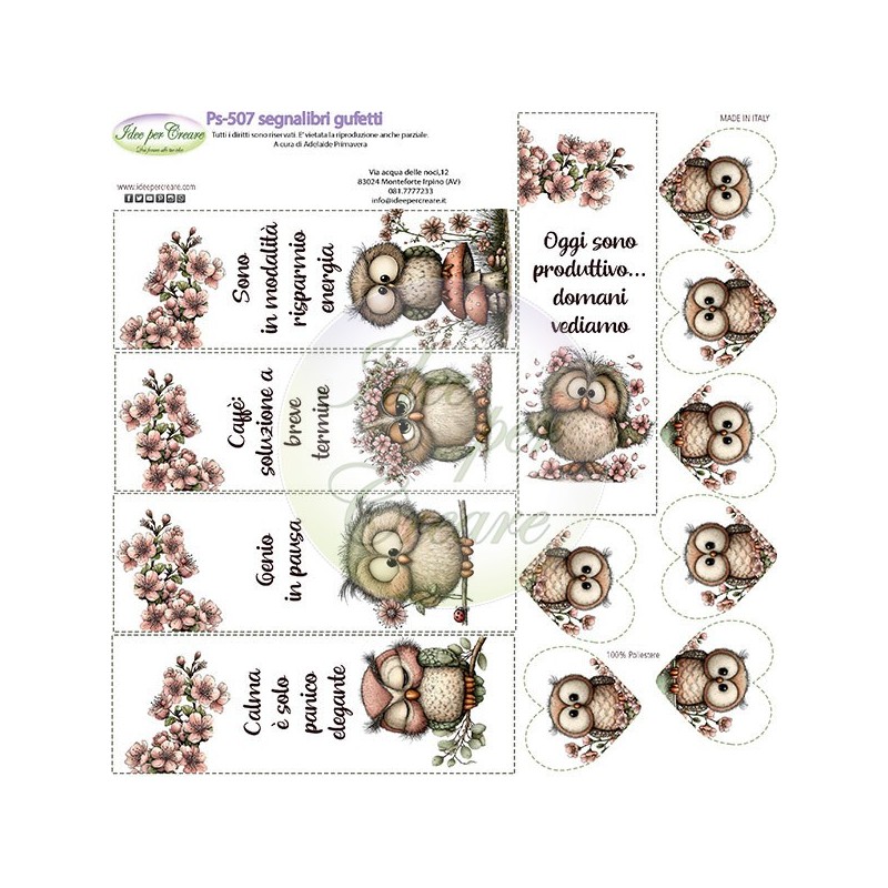 Pannello Segnalibri Gufetti Ps-507 Idee Per Creare 25x25cm